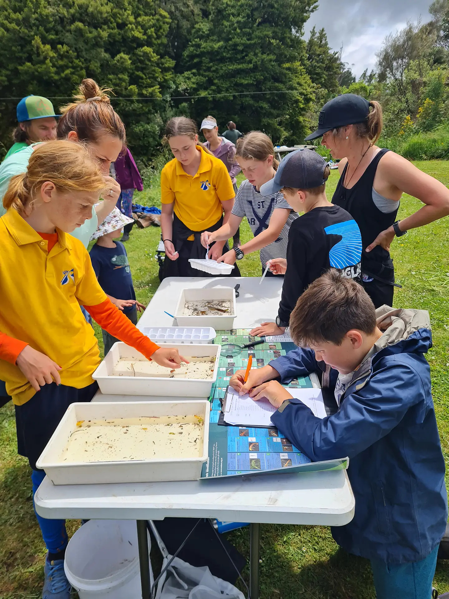 Kids working on a table
