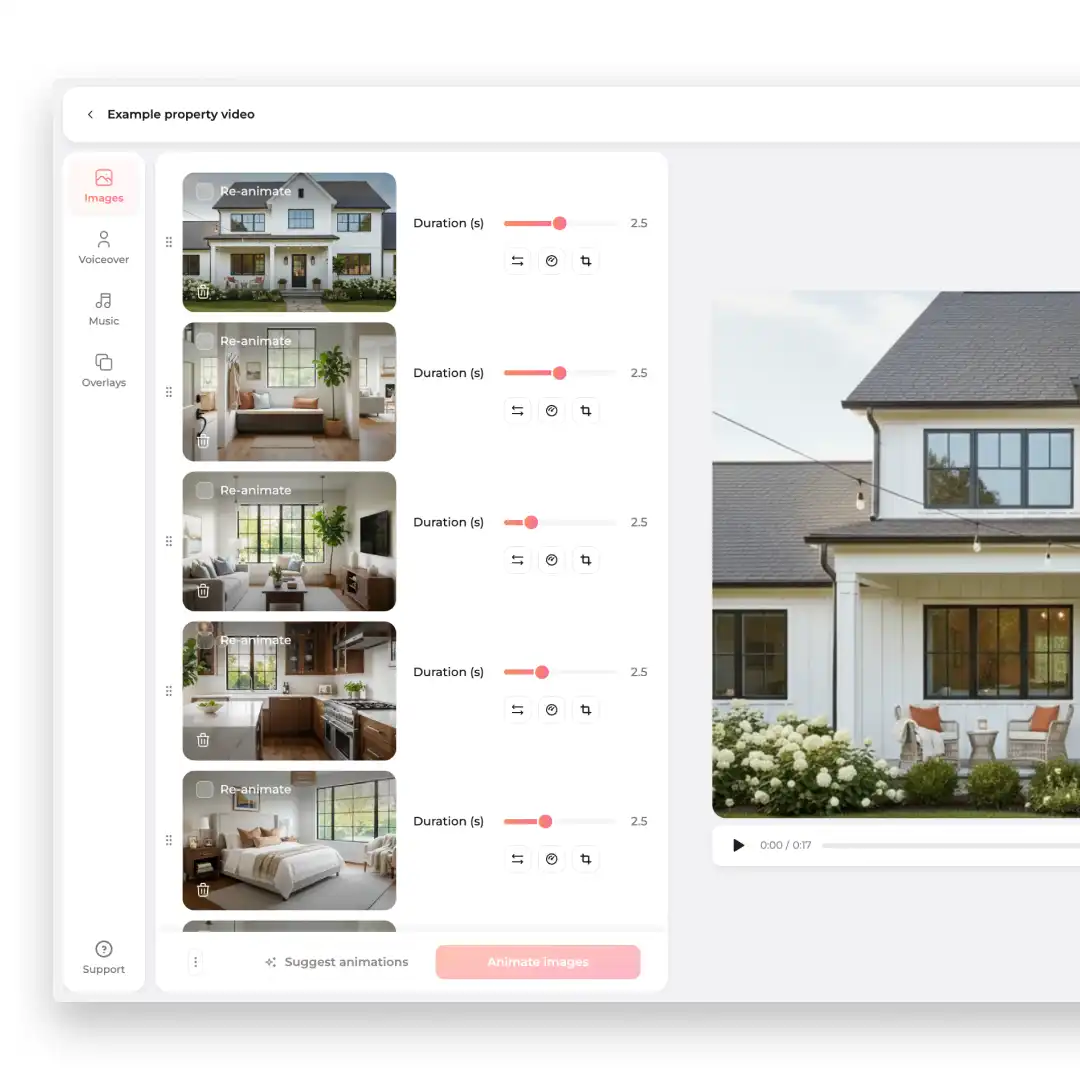 Ai real estate video generator that turns static images into video.