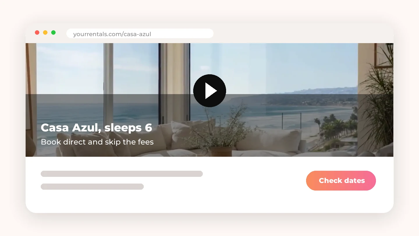 A property video as the hero of a direct booking website