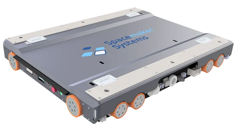 Spacemaker QuadAxis Pro® four-way pallet shuttle for automated high-density storage.