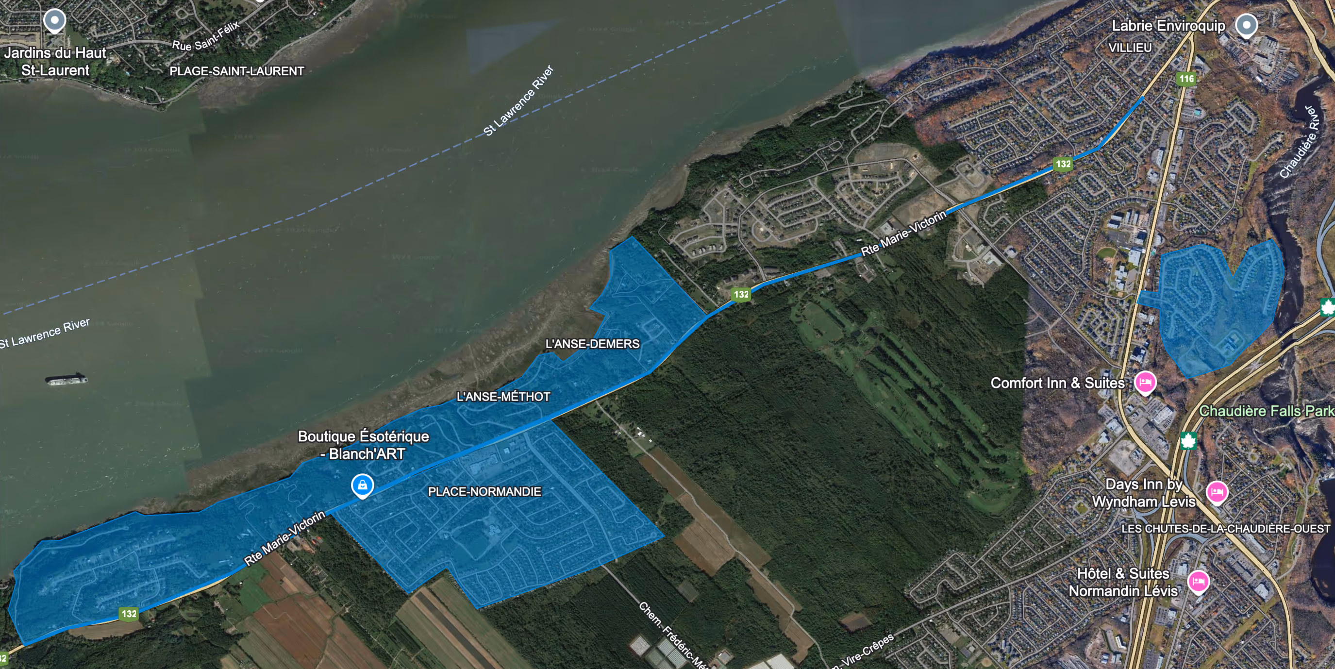 Carte région desservie