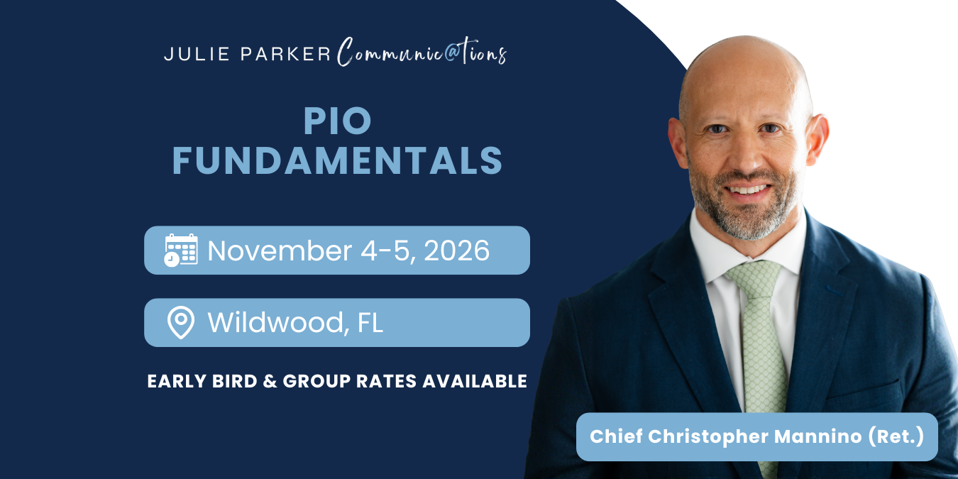 PIO Fundamentals seminar in Wildwood FL featuring Chief Christopher Mannino on November 4 to 5 2026.
