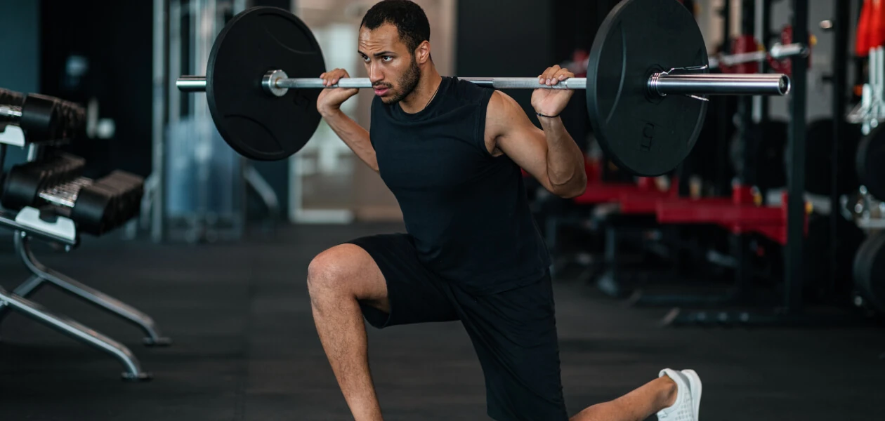 Athlete training in the gym