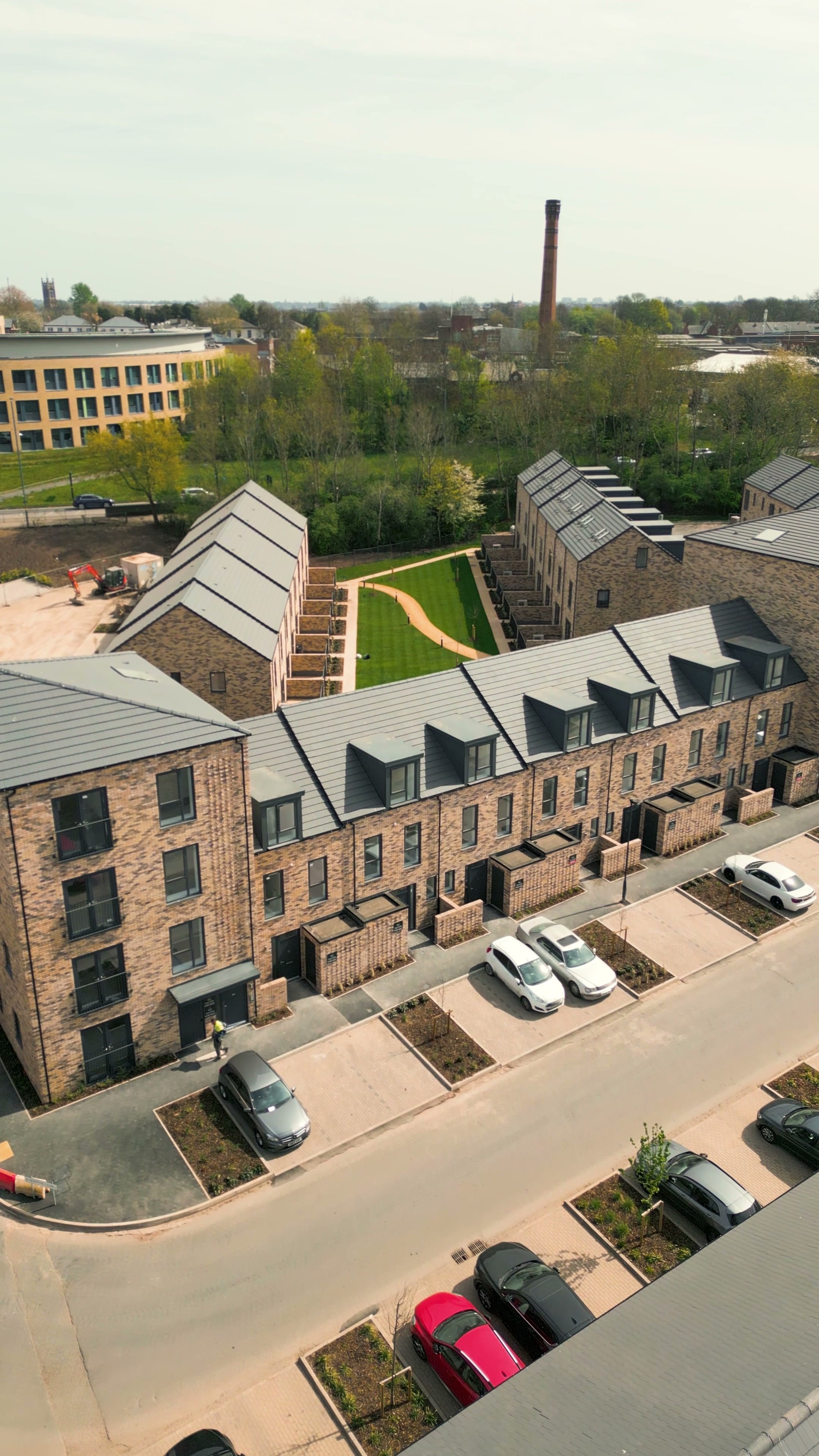 Aerial drone footage of the Belgrave Village development