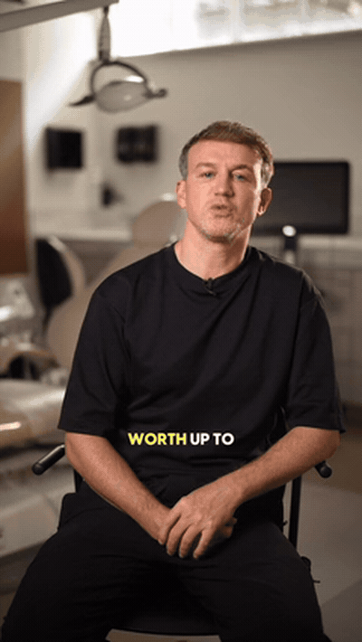 Animated still from a Same Day Smile patient advert produced by Start & Scale