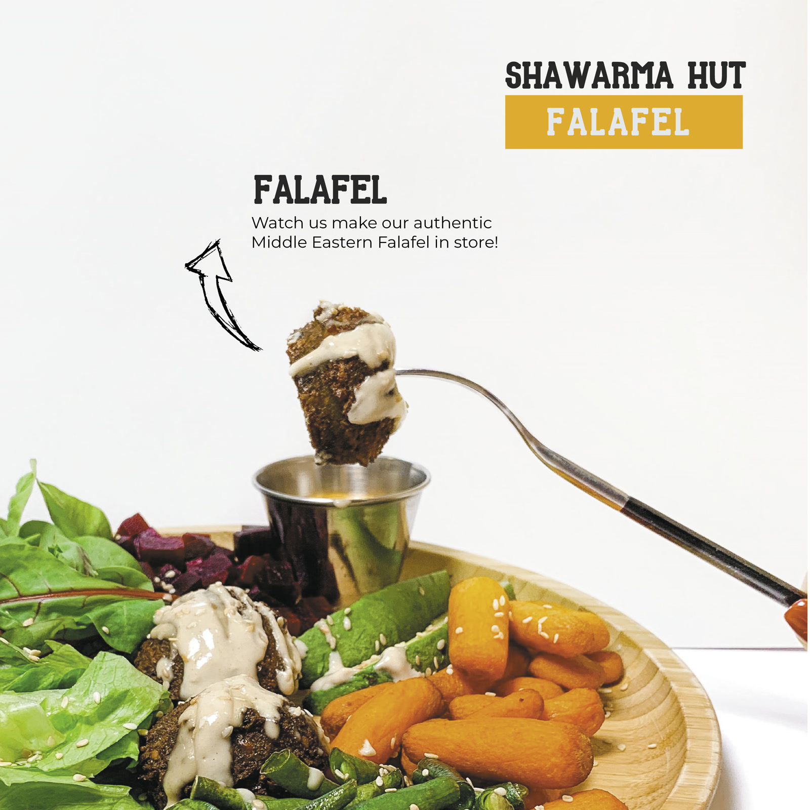 Shawarma Hut falafel menu artwork