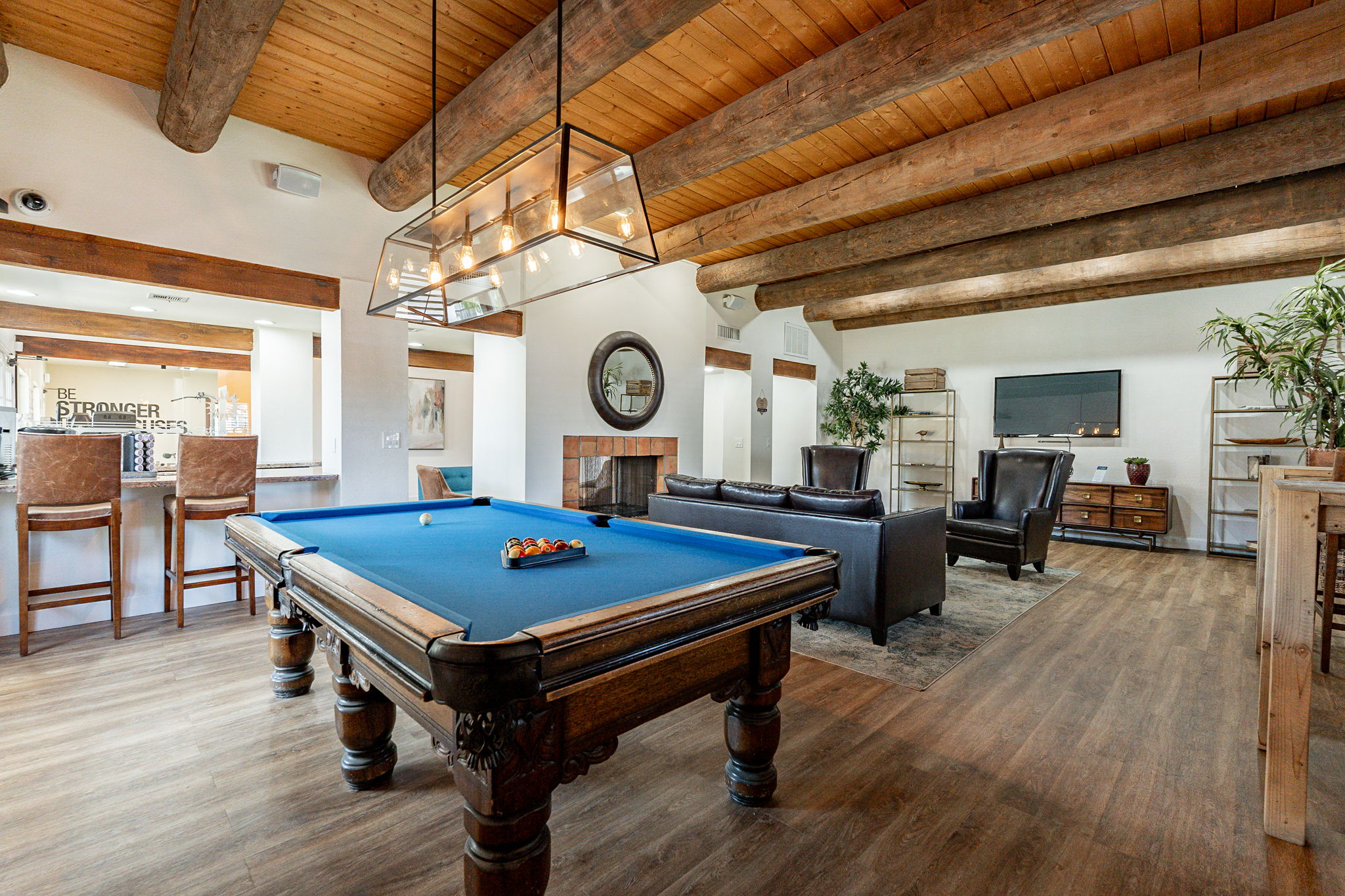 Clubhouse lounge and billiard room.