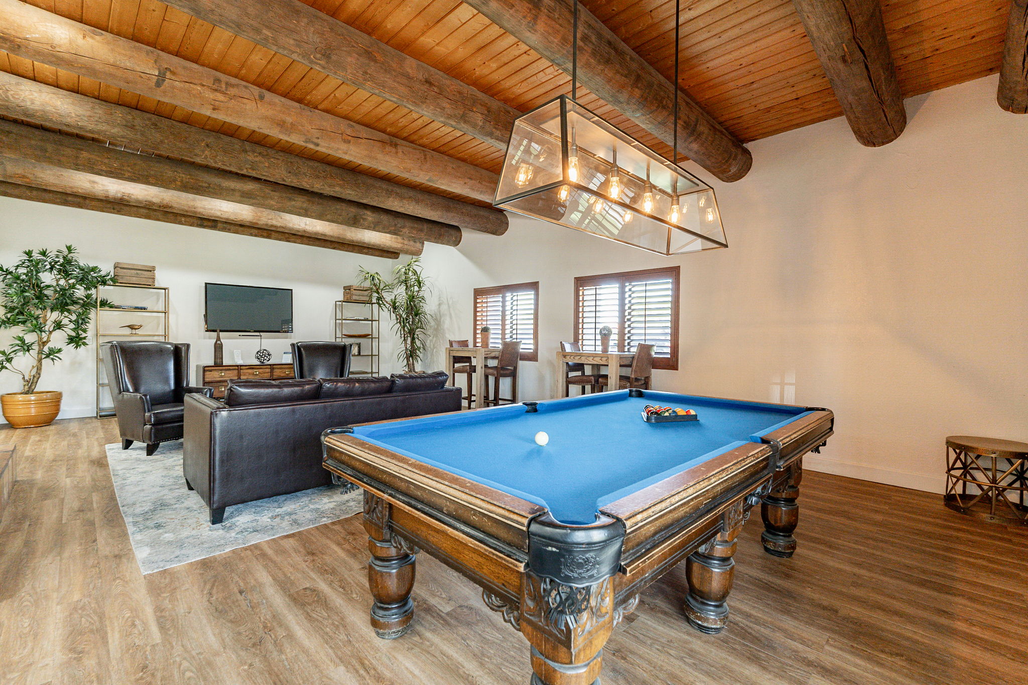 Clubhouse lounge and billiard room.