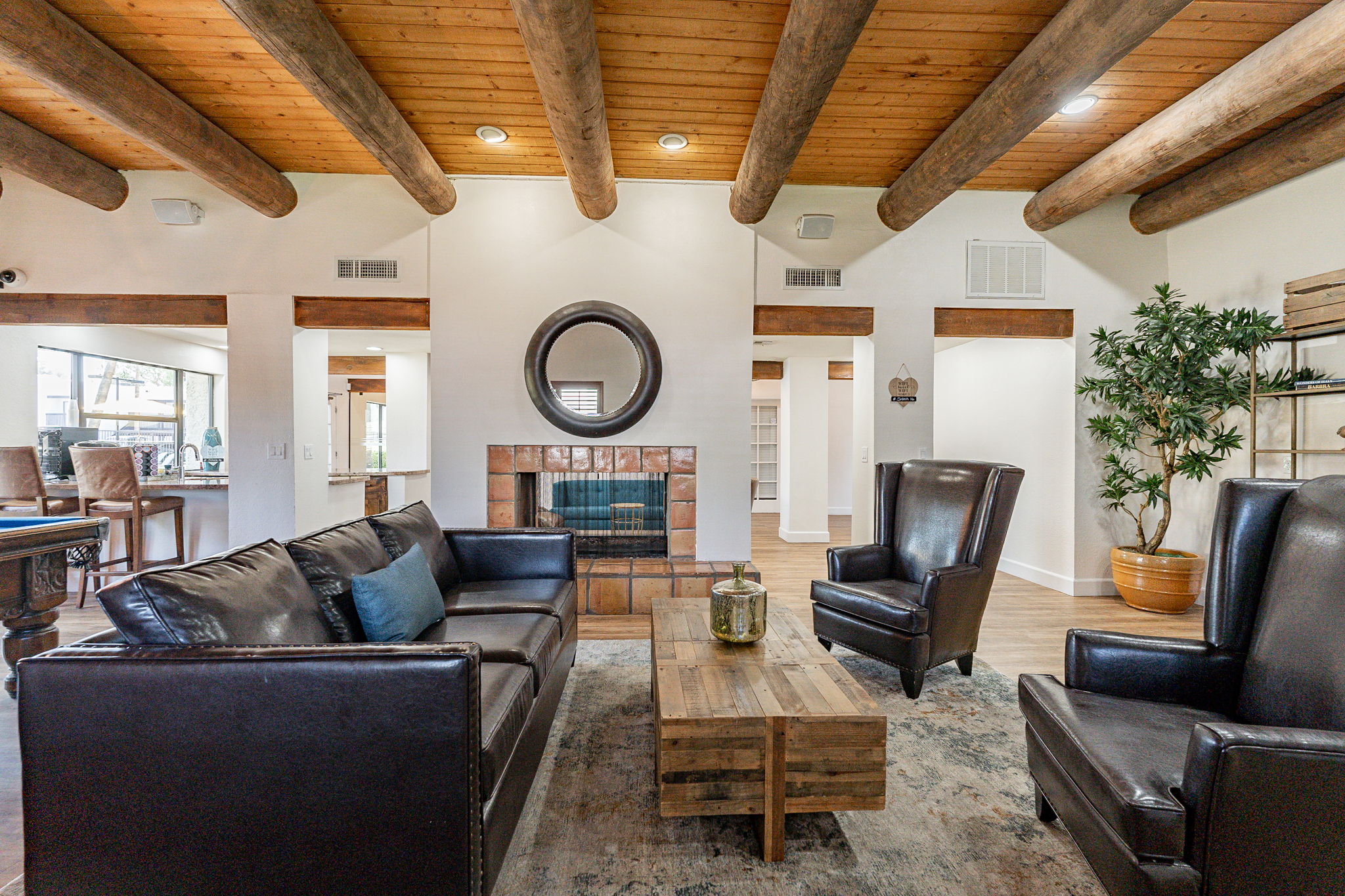 Clubhouse lounge and billiard room.