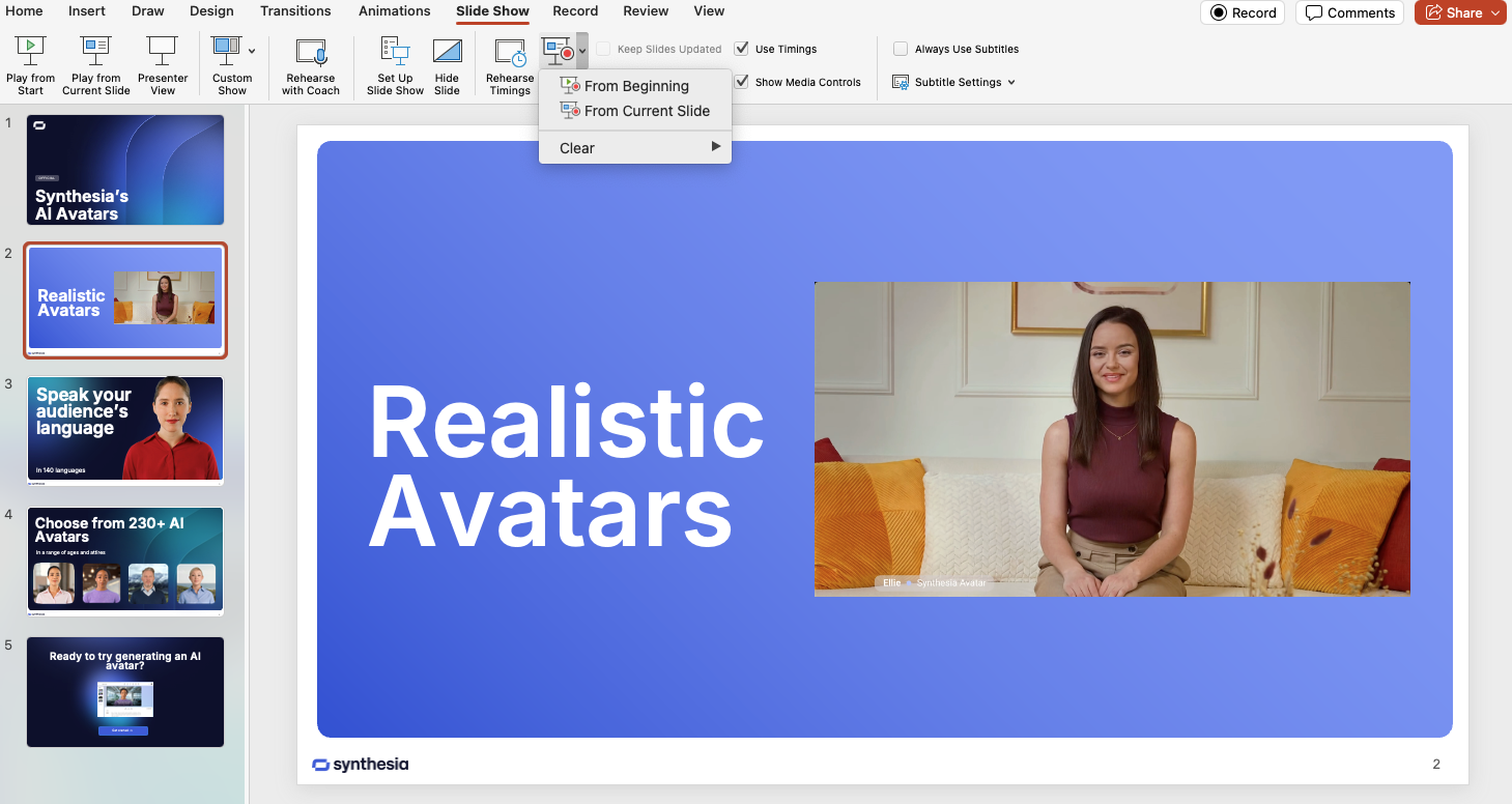 How to record narration from the Slide Show tab in PPT