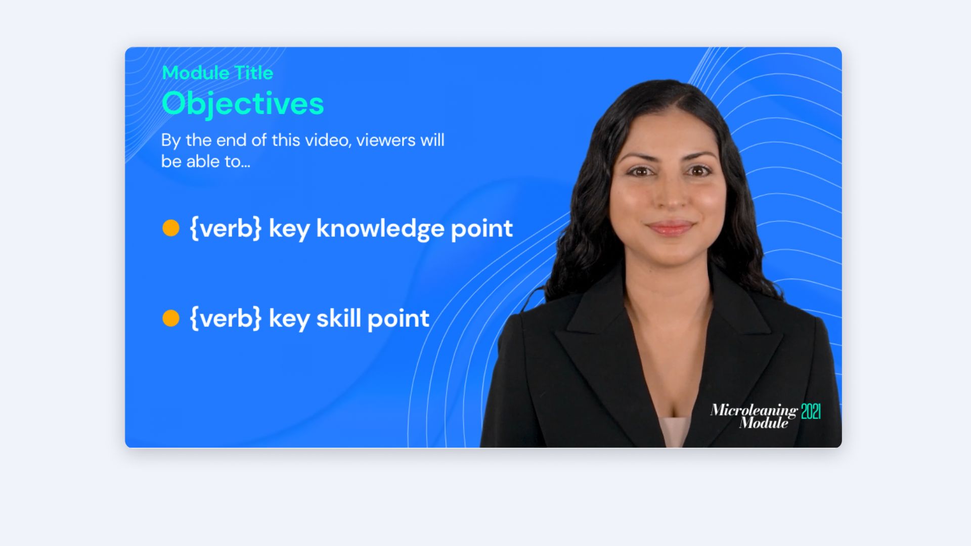 Key objectives slide layout example