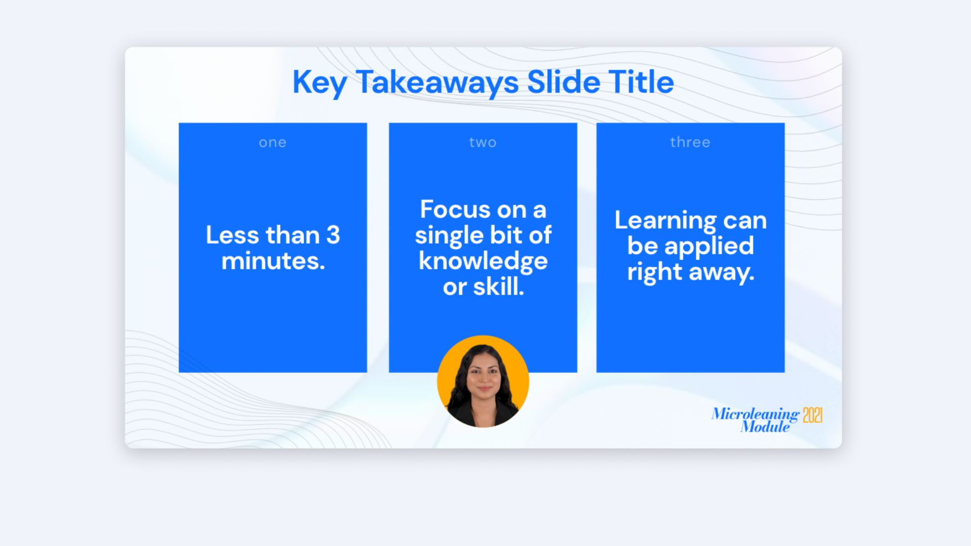 Key takeaways slide layout example