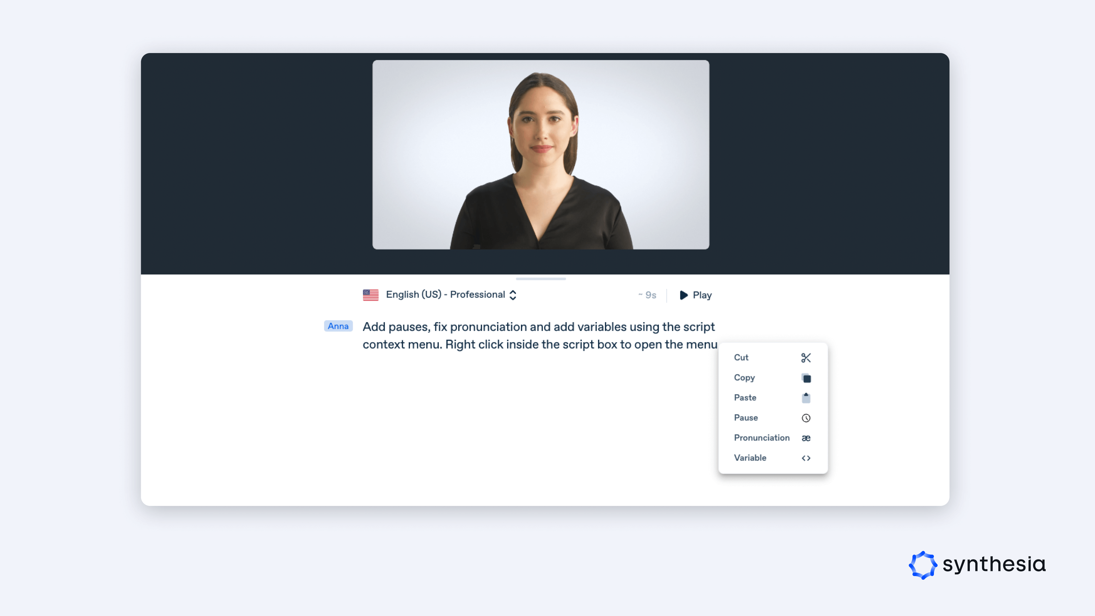 Script context menu