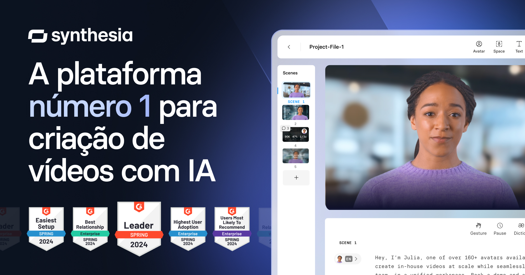 Synthesia: a plataforma número 1 de vídeo produzido com IA para negócios