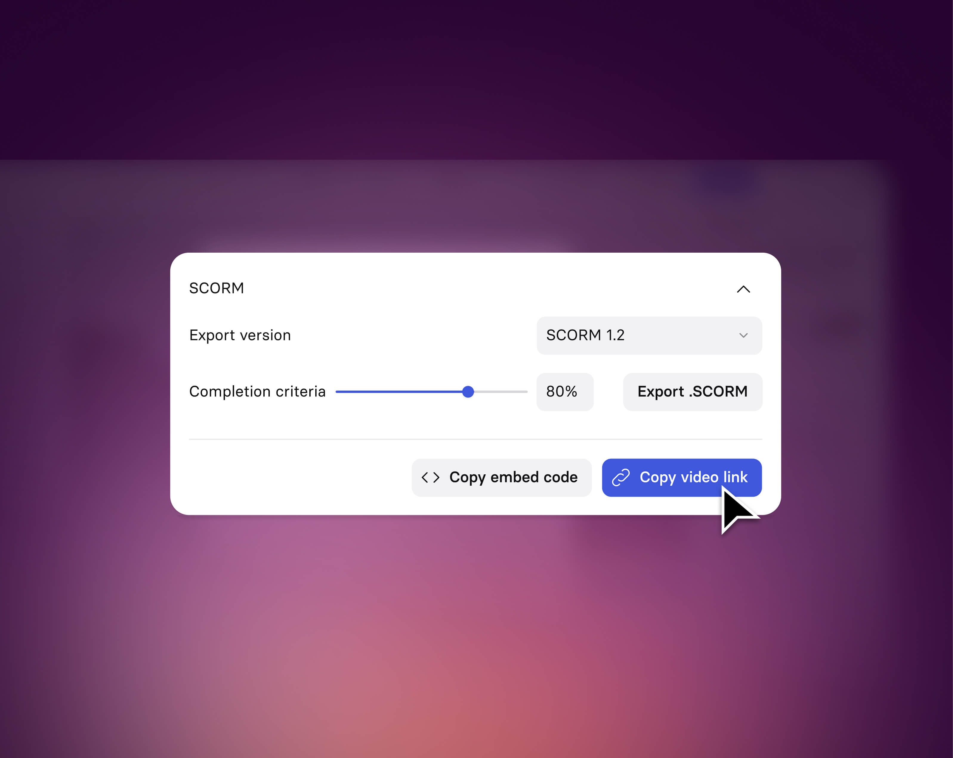 Synthesia feature: export interactive videos to any LMS 