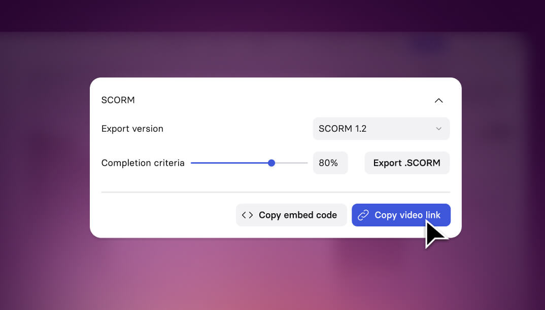 Synthesia feature: export interactive videos to any LMS 