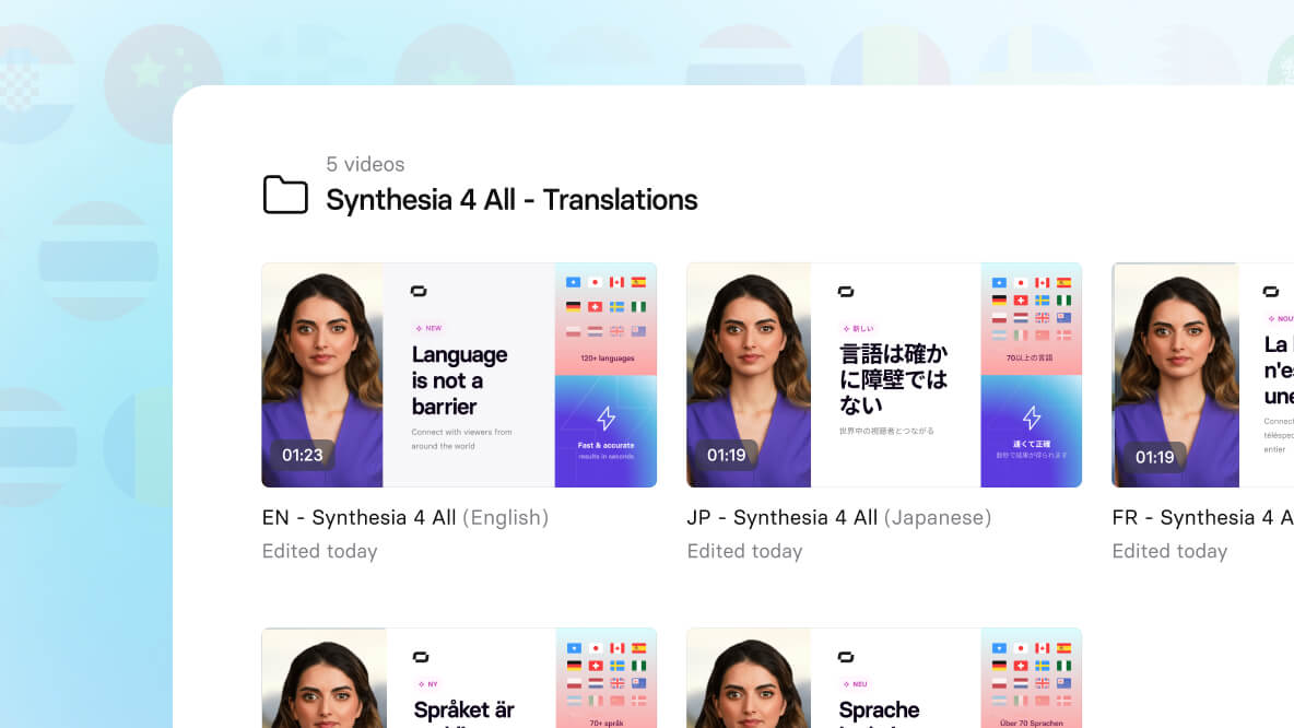 Synthesia AI video translation