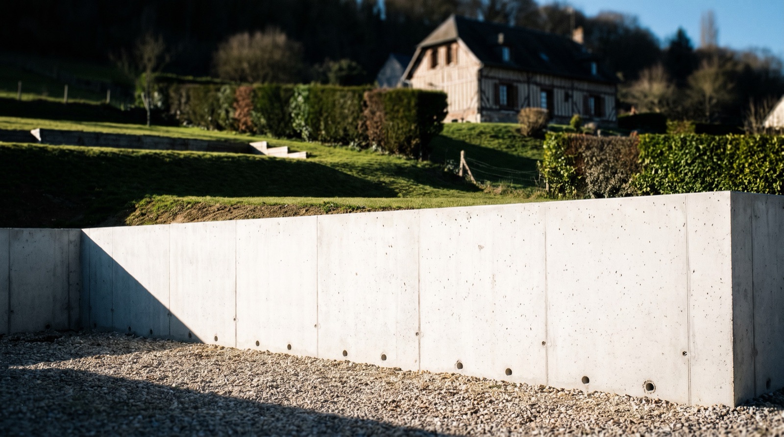 Mur de soutènement : bien le construire sur un terrain en pente dans l'Eure