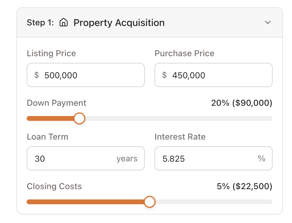 Does It Pencil property acquisition inputs