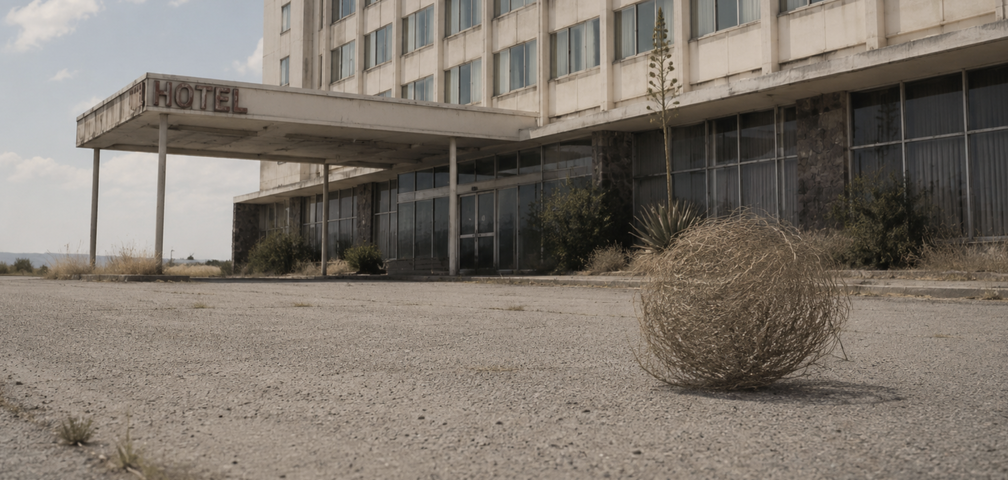 Empty hotel parking lot