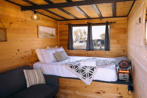 Inside a Solstay floating tiny home