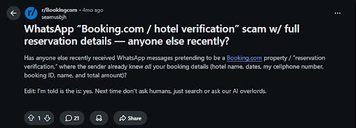 Scam alert — fake payment link warning on a mobile phone screen