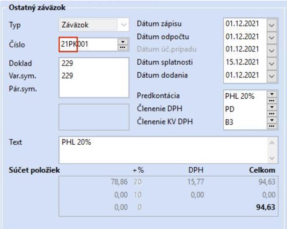 Doklado - Číselné rady Pohoda