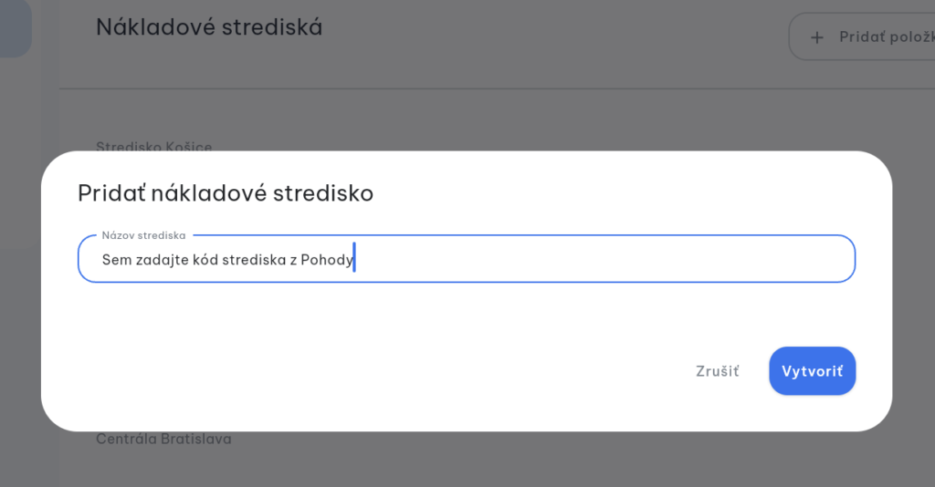 Doklado - Vytvorenie strediska pre Pohodu