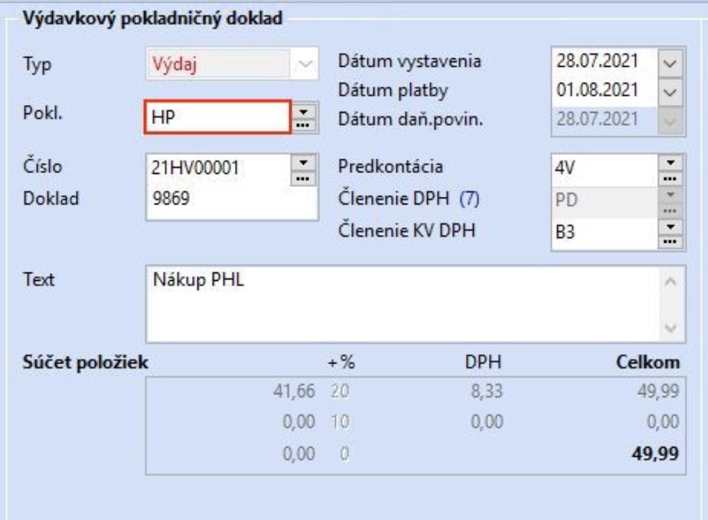 Doklado - Pokladňa Pohoda