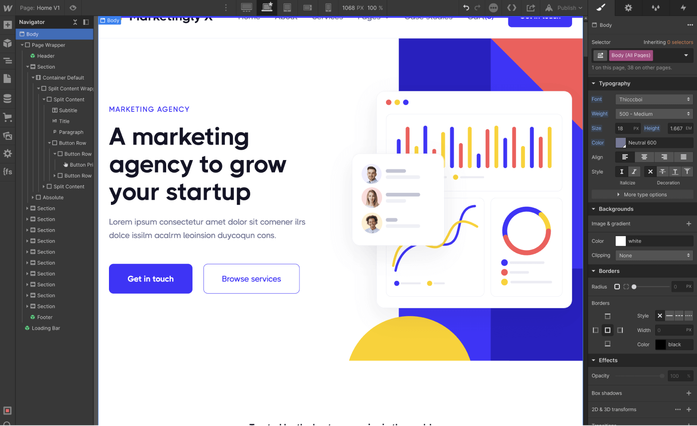 Typography - Marketingly X Webflow Template