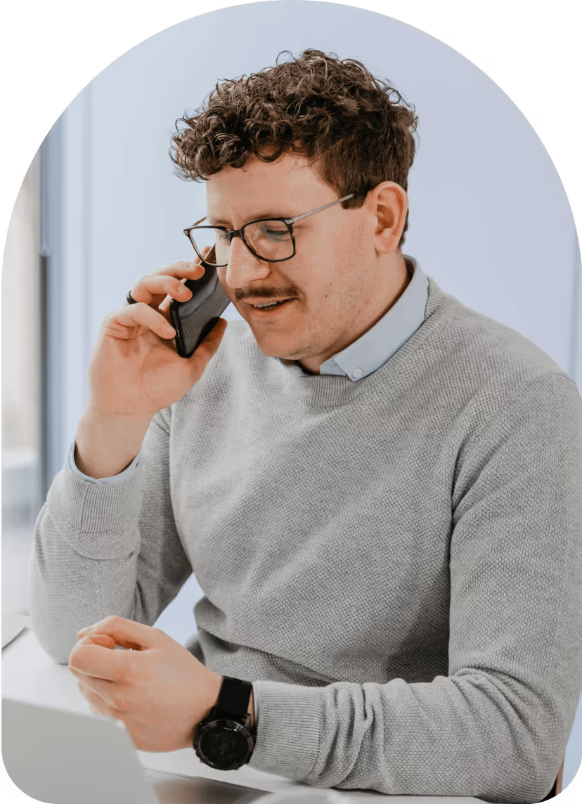User on phone call