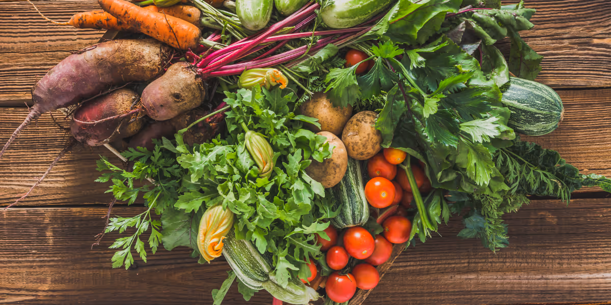 Fresh local produce in a food subscription box