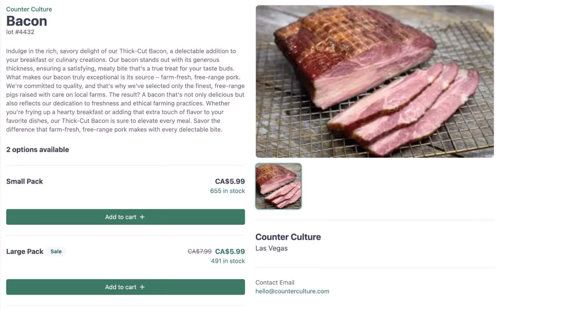 Local Line Bacon Product Page URL
