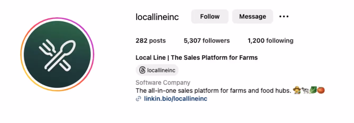 Local Line Instagram profile page