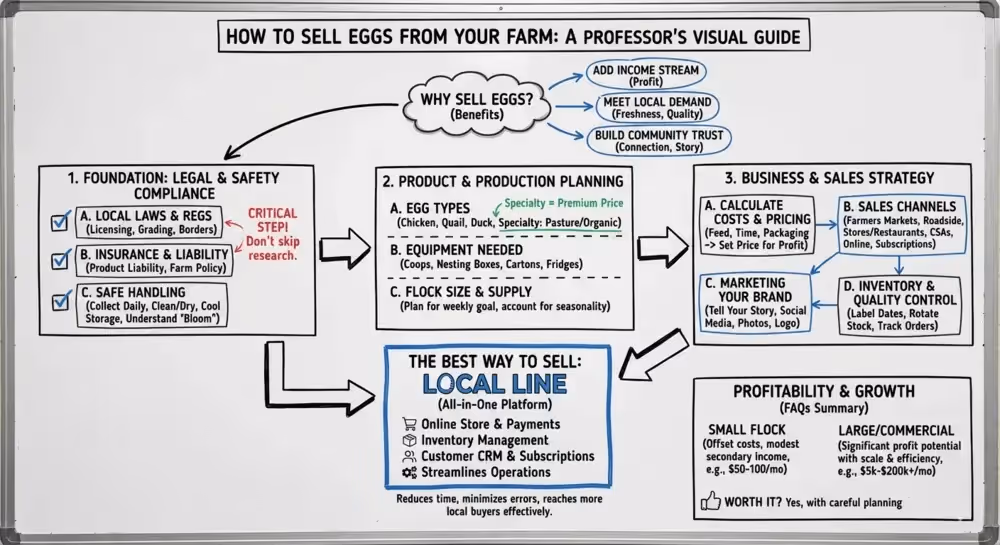 how to sell eggs infographic