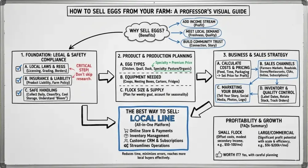 how to sell eggs infographic