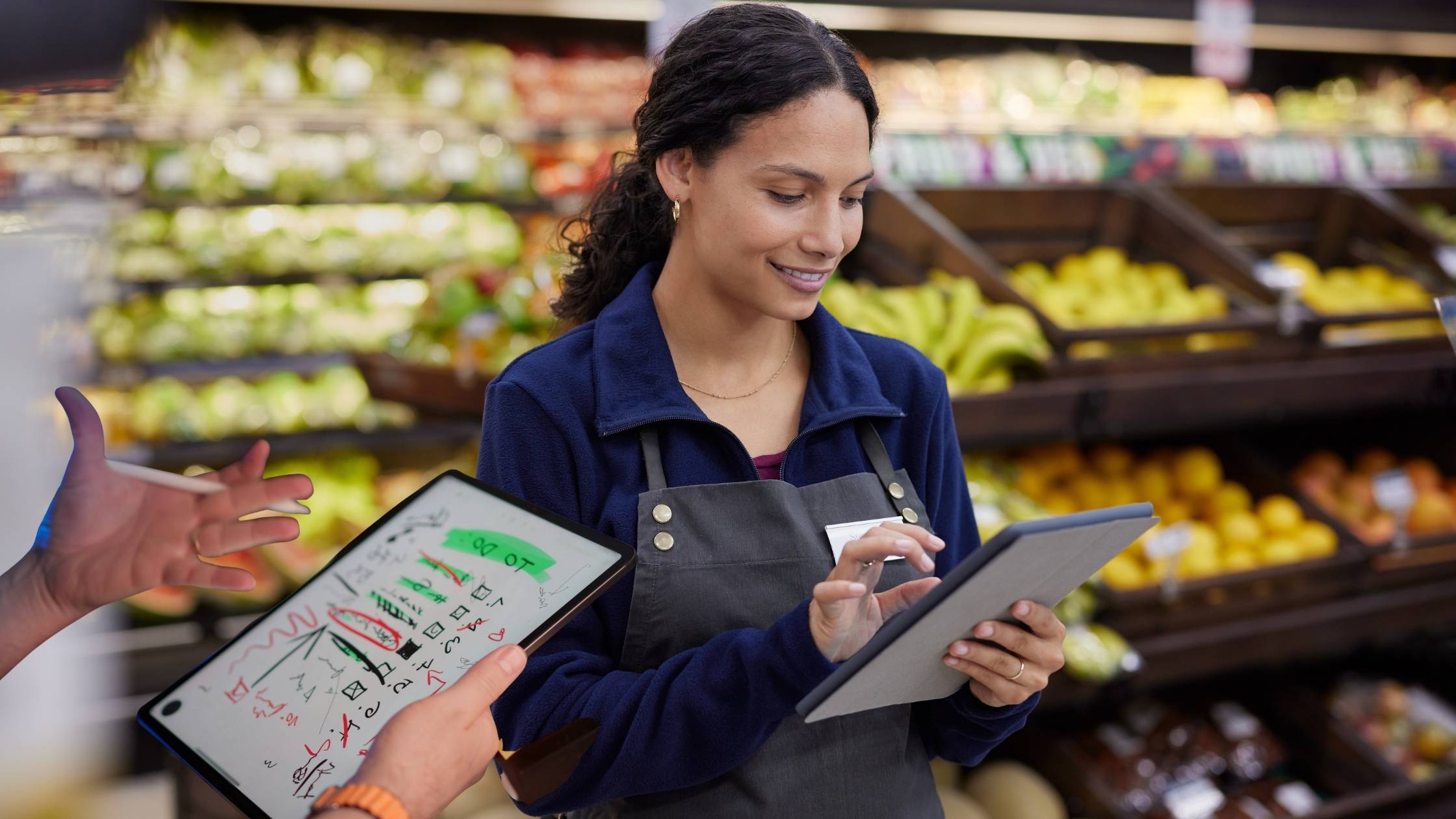 Grocery Buyer Using Tablet