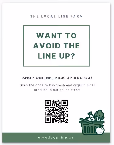 Farmers Market QR code brochure example