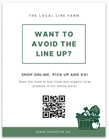 Farmers Market QR code brochure example