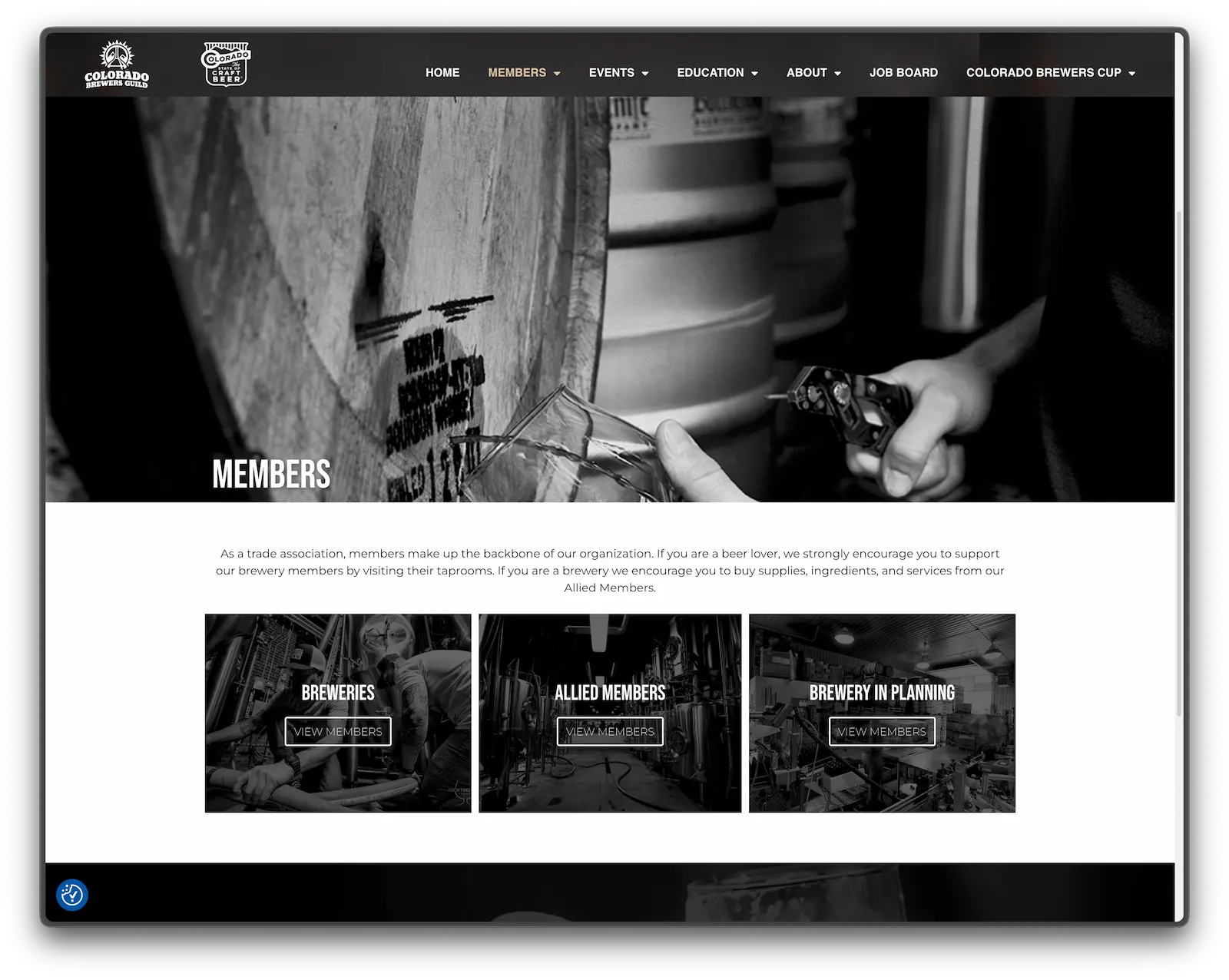A membership landing page with a limited explanation of membership benefits or value