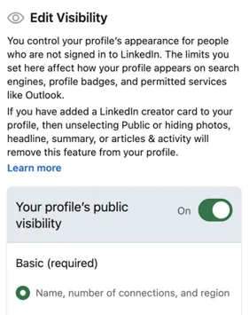 Stellen dein LinkedIn Profil auf öffentlich