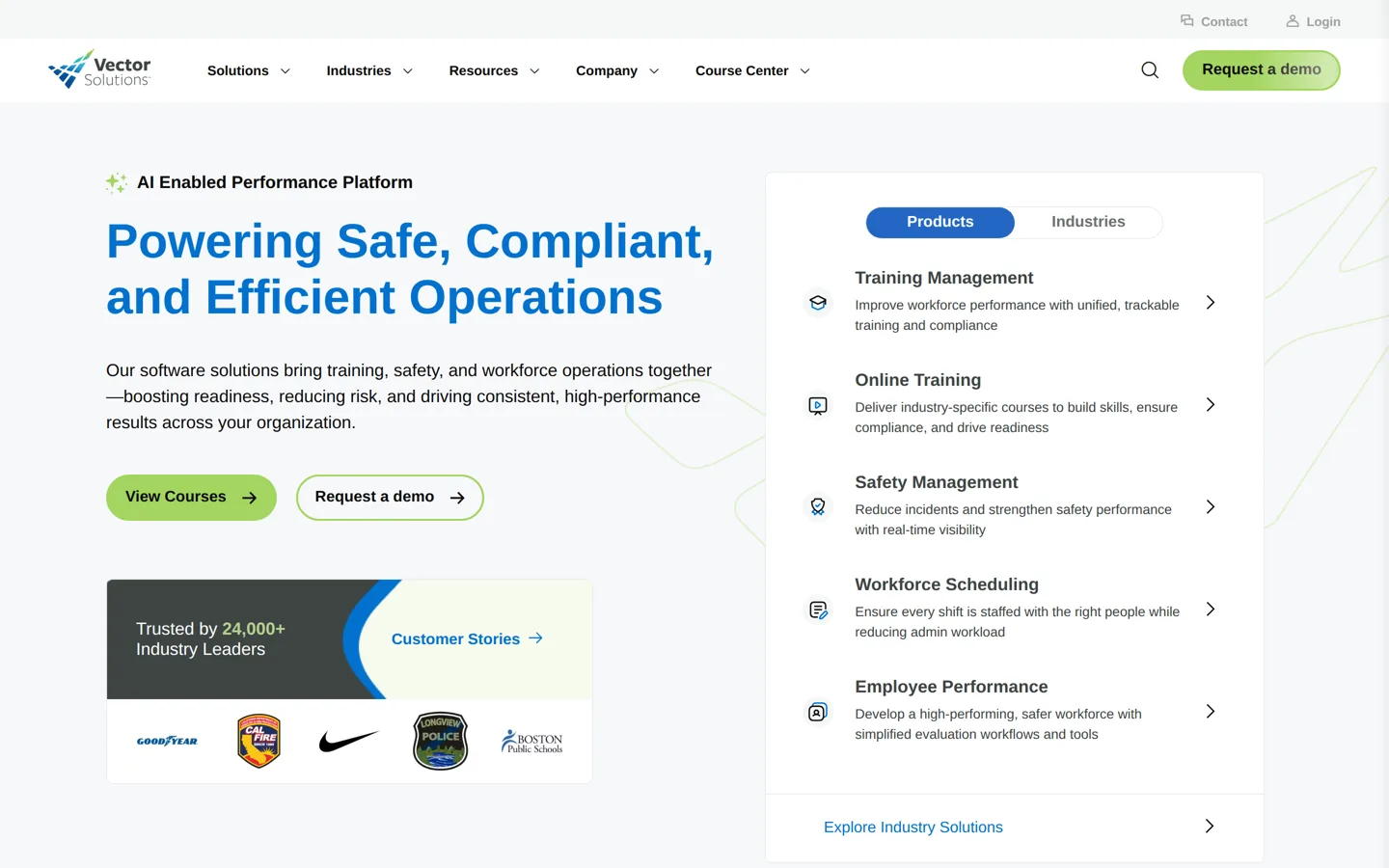 Vector Solutions homepage - TargetSolutions fire service training management