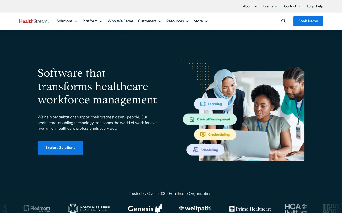 HealthStream homepage - healthcare and EMS workforce learning platform