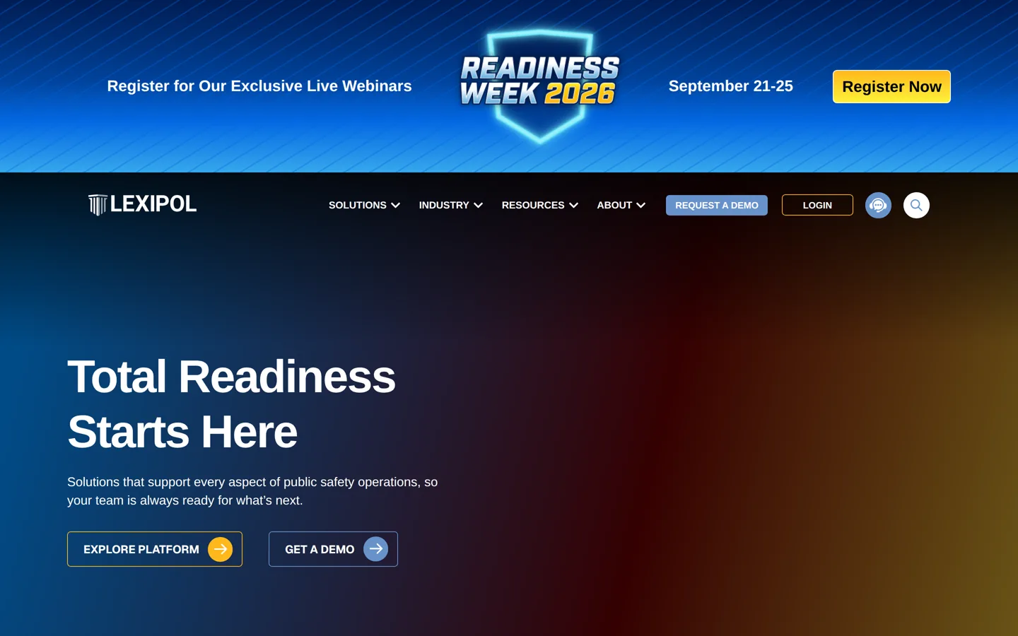 Lexipol homepage - public safety policy and training platform