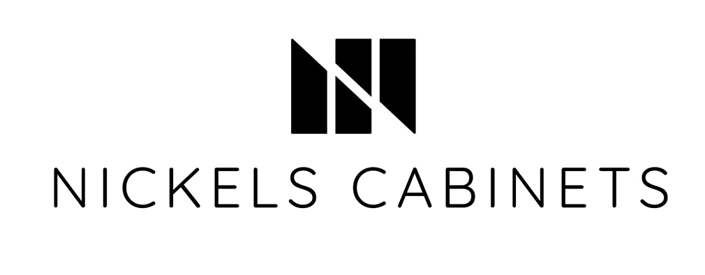 Nickels Cabinets company logo with a stylized black geometric icon above the text.