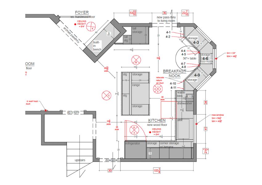 Updated floor plan for functioning kitchen design