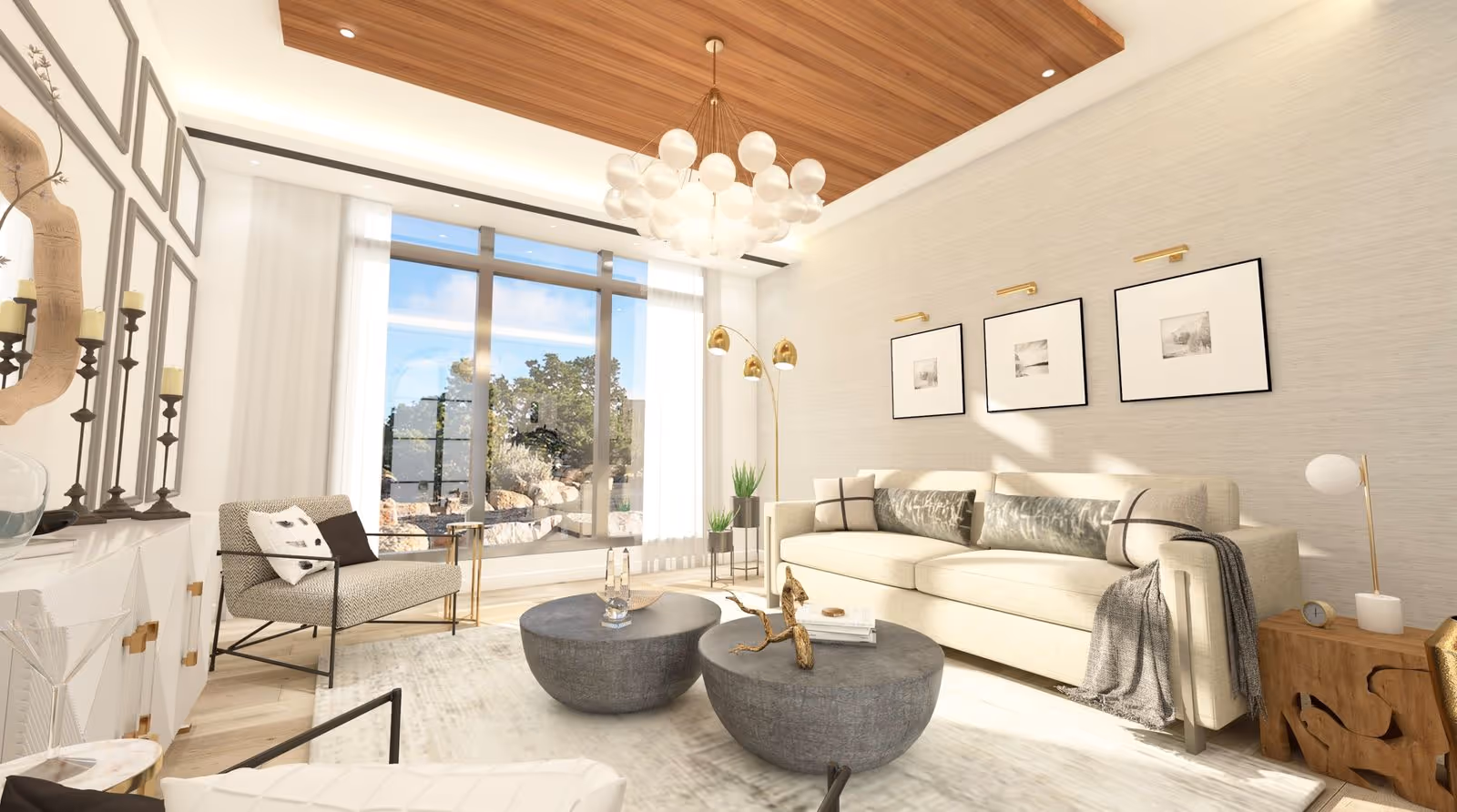 Warm luxury living room design