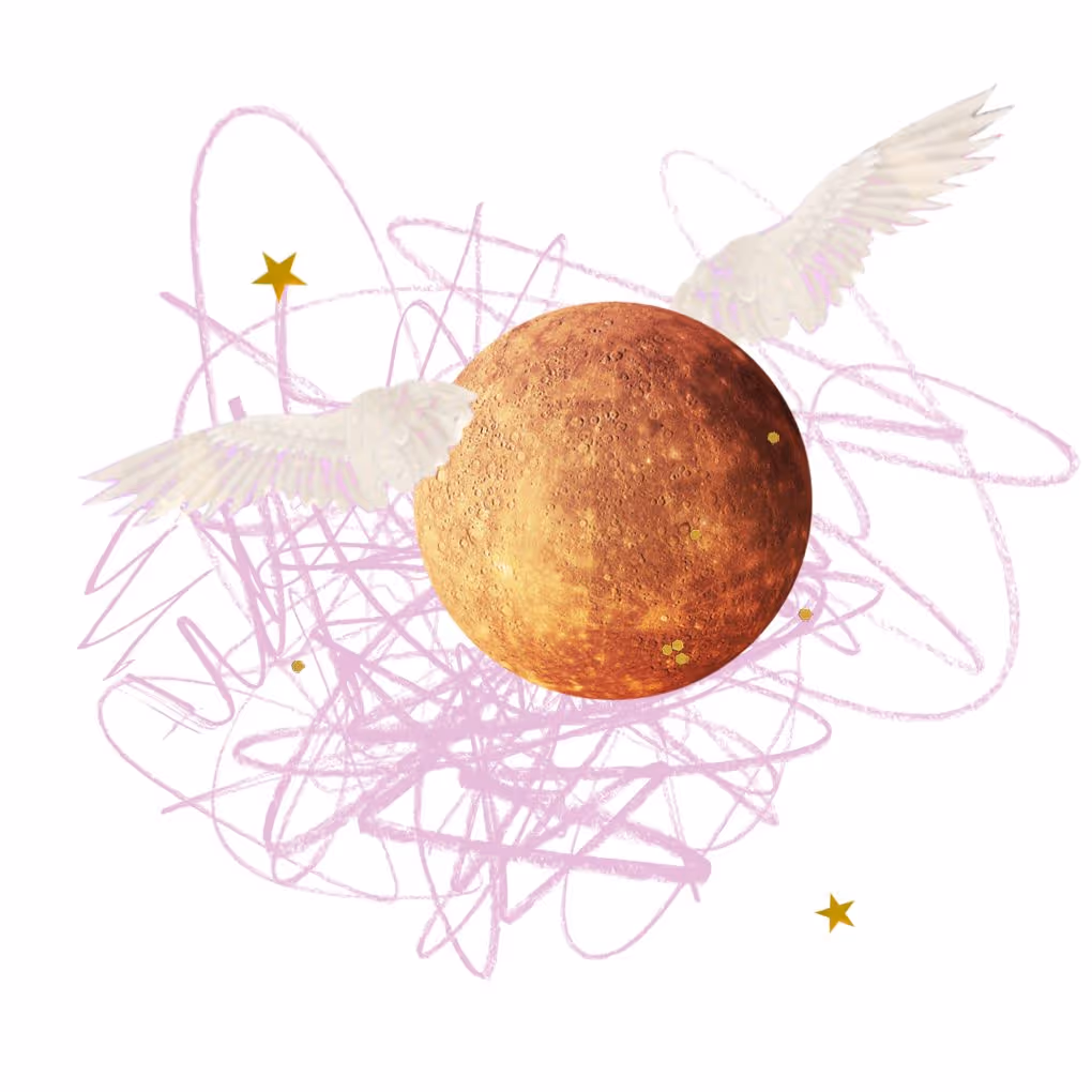 Collage for Mercury retrograde in Virgo.