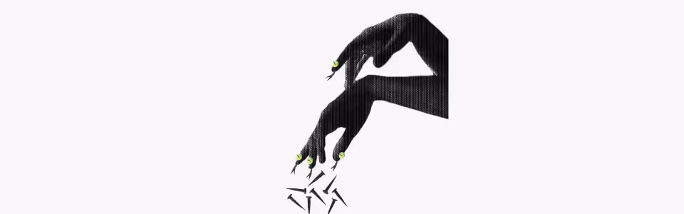 Horoscopes for Mars in Scorpio — Collage of hands with green snake eyes and tongues on fingers surrounded by black nails.