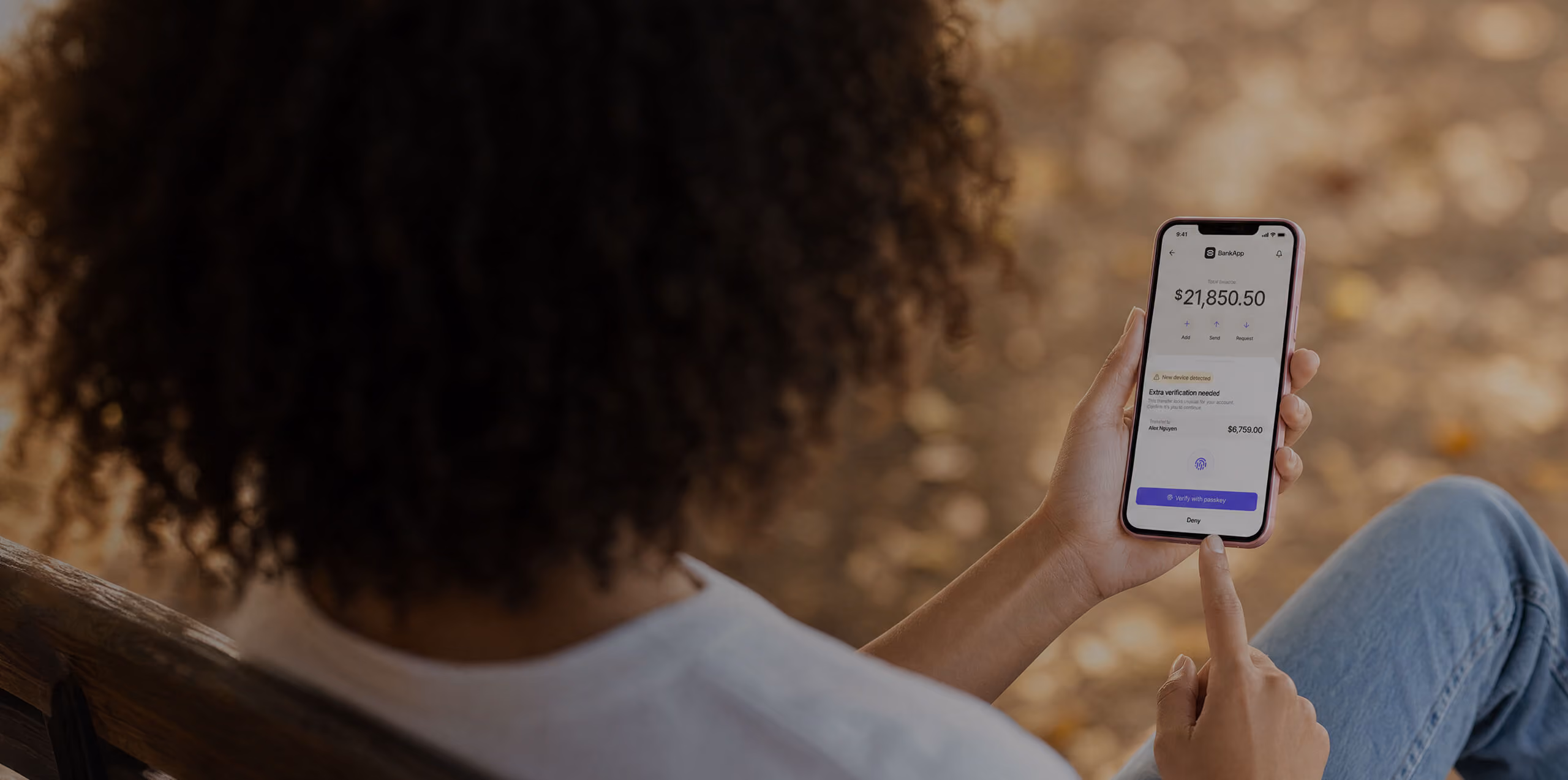 A woman using a smartphone